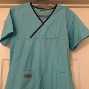 URBANE SCRUB TOP WOMENS, TEAL BLUE, MEDIUM